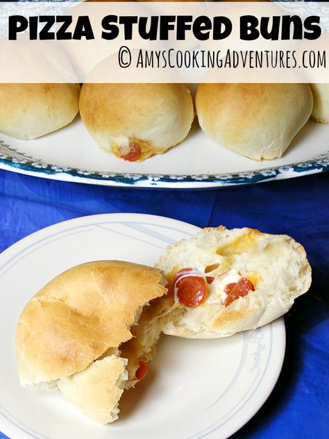 Delicious family-friendly recipes. Mostly healthy eating, but there's always room for dessert! Pizza Buns Recipe Homemade, Pizza Buns Homemade, Stuffed Buns Recipe Meat, Pepperoni Buns, Farmer Meals, Stuffed Buns Recipe, Rodeo Food, Pizza Buns Recipe, Pizza Bun