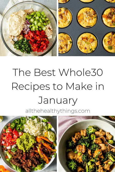 January Whole30, All The Healthy Things, Whole30 Meal Plan, January Recipes, Weeknight Dinner Recipes, Whole30 Dinner Recipes, Whole 30 Meal Plan, Meal Plan Grocery List, Whole 30 Breakfast