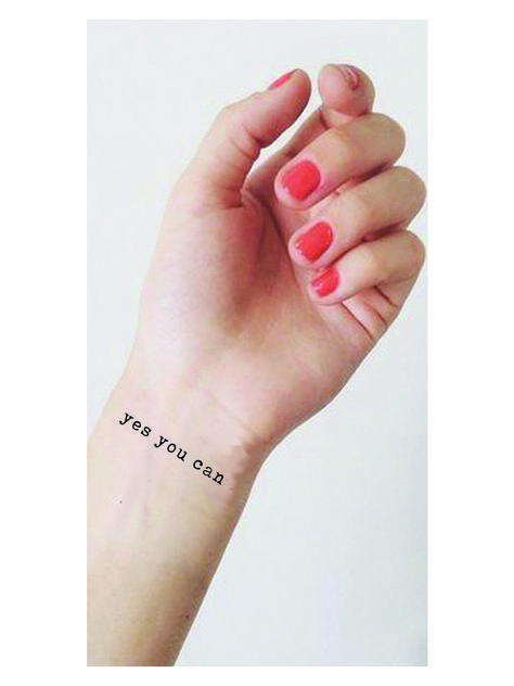 Wrist tattoo . . . 'yes you can' Yes You Can Tattoo, You Can Do It Tattoo, Can Tattoo, Faith Tattoos, Running Tattoo, Faith Tattoo, Meaningful Tattoo, Create Your Own World, Yes I Can