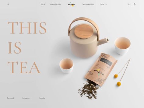 This time we decided to create a website concept for a tea shop 🫖 Clean, minimalist and appealing design is crafted with an end user in mind, ensuring smooth and positive user experience all the w... Tea Website Design, Minimalistic Website Design, Organic Tea Brands, Tea Store Design, Recipe Book Design, Tea Website, Online Store Design, Website Concept, Tea Packaging Design