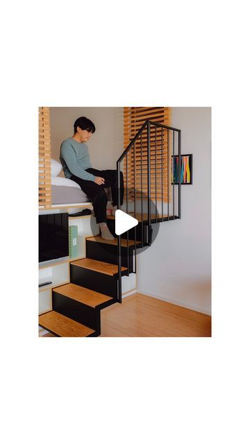 grace 🇹🇼🇨🇦🇬🇧 on Instagram: "(... and once Tim is asleep, imma close off the stairs and shut the door 🤣😈) ⁡ Pranks aside, how cool is this retractable staircase that blends into the shelves? I love clever small space designs like this! Haven't made a hotel post #x𖠿 in a while, might do a room tour post later of our lovely stay in Vienna a month ago! 😍 ⁡ ⁡ 📍Zoku Vienna @zokuvienna 🇦🇹 #xeriazaustria 🏡 More hotels and B&B at #x𖠿" Small Space Staircase, Entrance Stairs, Retractable Stairs, Shut The Door, Open Wardrobe, Small Space Design, Front Entrance, Front Entrances, Room Tour