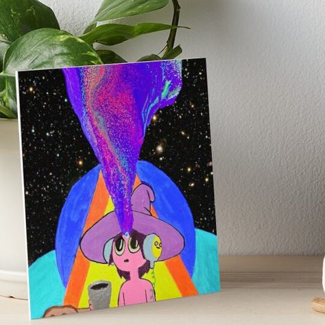 Midnight Gospel Painting, Gospel Painting, Third Eye Art, The Midnight Gospel, New Painting Ideas, Midnight Gospel, Crazy Earrings, Mini Canvases, Art Trippy