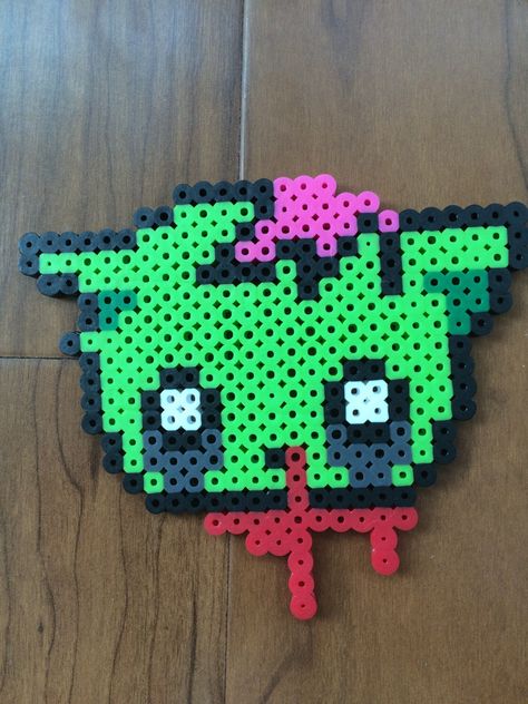 Perler Bead Zombie Cat Head by PerlerBeadPurgatory on Etsy https://www.etsy.com/listing/229935027/perler-bead-zombie-cat-head Halloween Perler, Zombie Cat, Easy Perler Bead Patterns, Pokemon Perler Beads, Easy Perler Beads Ideas, Perler Bead Templates, Diy Perler Bead Crafts, Perler Crafts, Kandi Patterns