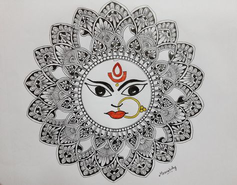 Maa durga mandala drawing Mandala Arts, Ma Durga, Bookmark Ideas, Drawing Prompts, Creative Drawing Prompts, Maa Durga, Drawing Prompt, Durga Maa, Drawings Simple