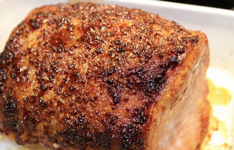 roasted peameal bacon glazed back bacon canadian Back Bacon Recipes Canadian, Peameal Bacon Recipes Dinners, Peameal Roast, Peameal Bacon Recipes, Cured Pork Loin, Acadian Food, Roasting Recipes, Rny Recipes, Canadian Bacon Recipes