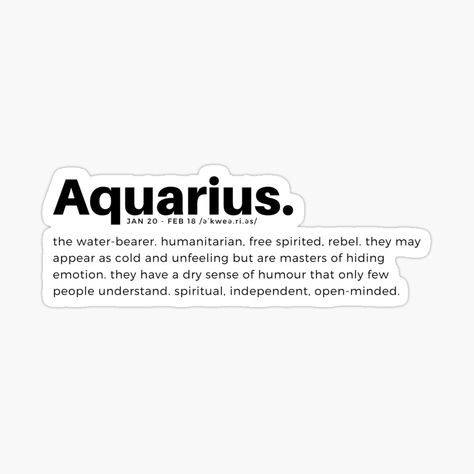 Aquarius Personality, Zodiac Sign Aquarius, Dry Sense Of Humor, Water Bearer, Aquarius Woman, Gift For Yourself, Signs Funny, Age Of Aquarius, Zodiac Society