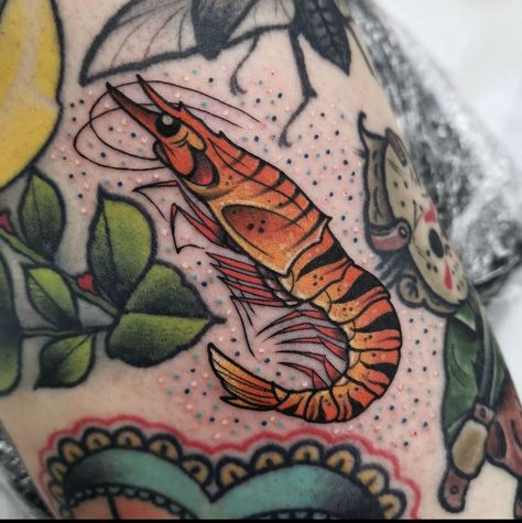 Traditional Coral Tattoo, Neo Traditional Fish Tattoo, Hypnotoad Tattoo, Trad Animal Tattoo, Traditional Shrimp Tattoo, Traditional Food Tattoo, Neo Traditional Shark Tattoo, Cajun Tattoo, Small Neotraditional Tattoo