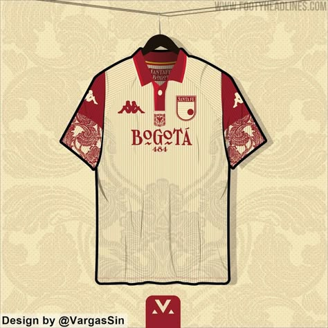 Gorgeous Independiente Santa Fe Concept Kit Designed by @VargasSin - Footy Headlines Jersey Inspo Design, Concept Kits Football, Creative Jersey Design, Jersey Designs Football, Football Kits Design, Retro Jersey Design, Football Kit Design, Rugby Design, Football Shirt Designs