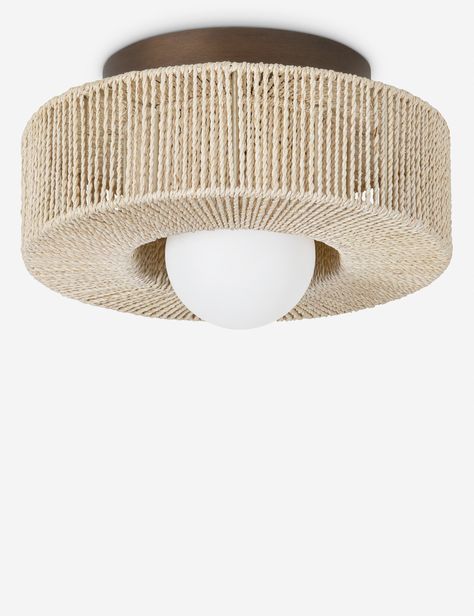 Embeth Woven Flush Mount Light Burled Wood Furniture, Mantel Mirrors, Rope Ring, Glass Orb, Dining Room Style, Bright Living Room, Long Lumbar Pillow, Bathroom Ceiling Light, Flush Mount Light