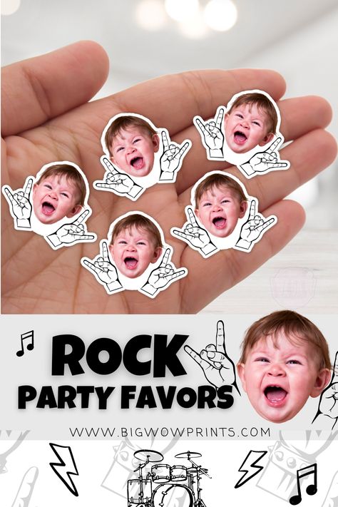 Rock N Roll 3rd Birthday Party, Rock Star Decorations, One Rocks Party Favors, Rock Roll Birthday Party, Rock N Roll Baby Birthday, Rock And Roll 3rd Birthday, Punk Rock First Birthday, Punk Rock Party Decorations, Rock Roll Party Ideas