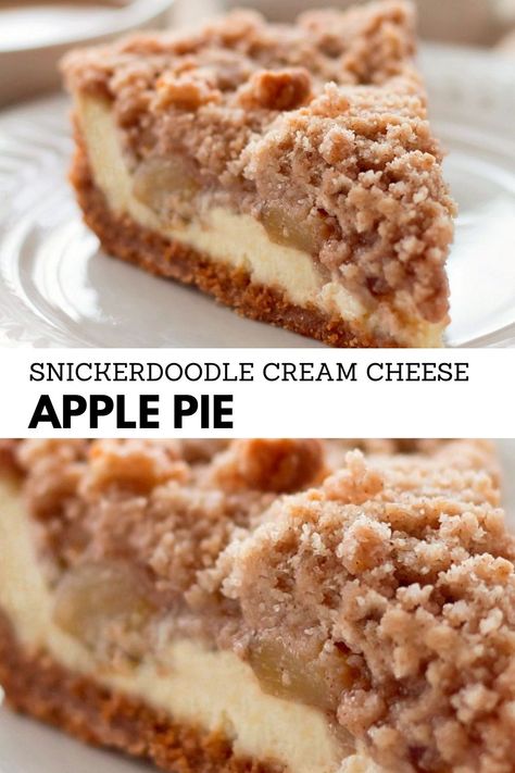 Cheese Apple Pie, Snickerdoodle Cookie, Apple Pie Filling, Apples And Cheese, Cookie Crust, Crumb Topping, Apple Pies Filling, Delicious Pies, Snickerdoodles