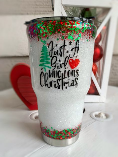 ** ORDERS PLACED 12/6 AND AFTER ARE NOT LIKELY TO ARRIVE FOR CHRISTMAS. YOU WILL NOT BE REFUNDED IF YOUR ITEM IS LATE FOR CHRISTMAS ** Merry Christmas Custom Glitter Tumbler Cup, Christmas Gift Tumbler, Girl who Loves Christmas Glitter Gift Cup, For Her Christmas Lover Cup If you would like a name added to the opposite side, please enter it under personalization. Pay attention to capitalization and spelling. Dual Wall Stainless Steel Tumbler with Lid. Sealed with FDA compliant epoxy. Suitable fo Christmas Resin Tumbler, Epoxy Christmas Tumblers, Christmas Tumbler Designs, Holiday Tumbler Ideas, Christmas Tumblers Epoxy, Christmas Glitter Tumbler Ideas, Grinch Tumbler Ideas, Christmas Epoxy Tumblers, Xmas Tumblers