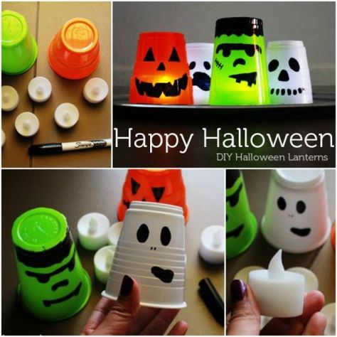 40+ Easy to DIY Halloween Decorating Ideas #Craft, #Halloween Halloween Milk Jugs, Halloween Lanterns Diy, Recetas Halloween, Uhyggelig Halloween, Halloween Fest, Scary Decorations, Diy Halloween Decor, Halloween Lanterns, Diy Halloween Projects