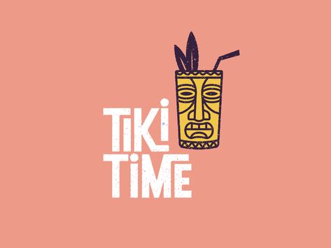 Quick little tiki logo. Tiki Logo, Tiki Font, Tiki Drink, Time Logo, Tiki Faces, Tiki Drinks, Vintage Tiki, Bar Logo, Printed Cups