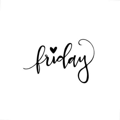 Friday Calligraphy, Black & White Quotes, Weekday Quotes, Weekend Quotes, Calligraphy Quotes, Its Friday Quotes, Visual Statements, Day Of The Week, Brush Lettering