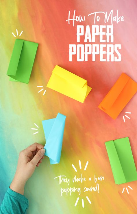 Paper poppers are a really fun way to fold paper so that it makes a loud popping sound when slammed downward. Paper Crafts | Origami | Crafts for Kids | Kids Crafts | Paper Folding | How To Make Paper Poppers Folding Paper Activities For Preschool, Paper Sloyd Projects, Paper Sloyd, Paper Folding Crafts For Kids, Diy Poppers, Paper Popper, Origami Crafts For Kids, Paper Folding For Kids, Kids Crafts Paper