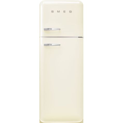 Cream refrigerator - Smeg_1 Smeg Cream, Smeg Fridge, Vegetable Drawer, Smeg Appliances, Fridge Shelves, Retro Fridge, Laundry Washing Machine, Freestanding Fridge, Retro Shop