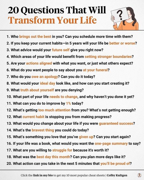 Self Reflection Questions, Self Analysis, Healing Journaling, Reflection Questions, Self Care Bullet Journal, Writing Therapy, Life Questions, 20 Questions, Personal Improvement