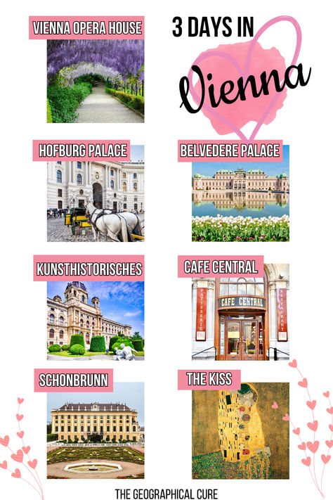 Pinterest pin for 3 days in Vienna itinerary Vienna Itinerary 3 Days, 3 Days In Vienna, Vienna Bucket List, Vienna Guide, Vienna Itinerary, Vienna Trip, Day Trips From Vienna, Things To Do In Vienna, 1 Day Trip