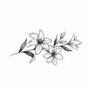 White Background Tattoo, Gladiolus Flower Tattoos, Tattoo For Man, Jasmine Tattoo, Violet Flower Tattoos, Tiny Flower Tattoos, Background Tattoo, Lily Tattoo Design, Simple Flower Tattoo