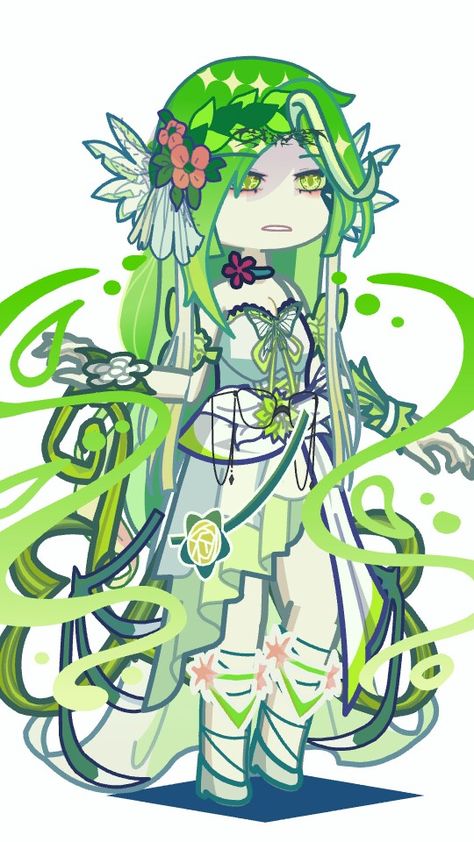 Gacha Fantasy Outfits, Lumine Gacha, Gacha Reference, Free Ocs, Nature Goddess, Gacha Clothes, Gacha Outfit, Gacha Ocs, Digital Art Beginner