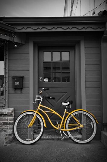 The Yellow Bike by Nikky Stephen Yellow Street Aesthetic, Writing A Diary, Yellow Taxi Aesthetic, Old Writing, Yellow Bicycle Aesthetic, Bicycle Wallpaper, Yellow Bike With Basket, Yellow Bicycle With Flowers, Yellow Bike