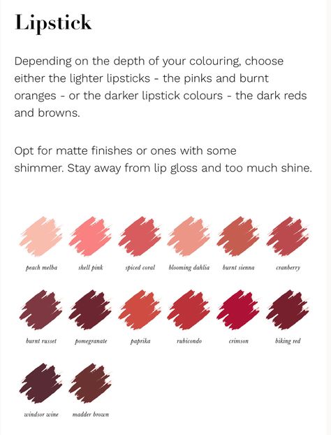 Dark Autumn Makeup Lipsticks, Deep Autumn Lipstick Shades, Deep Autumn Lipstick, Dark Autumn Lipstick, Makeup Undertones, Makeup Graphics, Autumn Lipstick, Cottagecore Makeup, Prominent Eyes