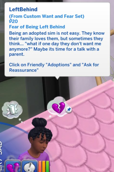 In this pack:
Aspiration: Adoptive Parent -want to adopt kids
Trait: "Adopted" When you tell a child they are adopted they get this trait
Interactions: Parents, Adopted kids, and birth children - will have new adoption conversations
Buffs: express feelings around adoption
Event: Adoption welcome party
Objects: Adoption Books to help parents learn before they adopt, Adoption books for kids, Adoption certificates, etc.
 #sims4 #sims4mods #Sims4customcontent #Sims4gameplaymods #sims4mods2023 Sims 4 Foster Family Mod, Sims 4 Adoption Mod, Sims 4 Child Mods, Sims 4 Family Mods, Sims 4 Adult Mods, Sims 4 Free Mods, Adoption Books, Sims 4 Hair Male, Sims 4 Stories