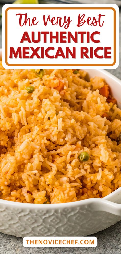 This easy, Authentic Mexican Rice is made with fresh tomatoes, onion, garlic, peas, and more! A fragrant, flavorful side dish that’s a must-have with any Mexican main course. The Best Mexican Rice, Best Mexican Rice, Authentic Mexican Rice, Mexican Rice Recipe, Mexican Rice Recipes, Rice Side Dishes, Easy Rice Recipes, Lake Food Ideas Summer, Food Ideas Summer