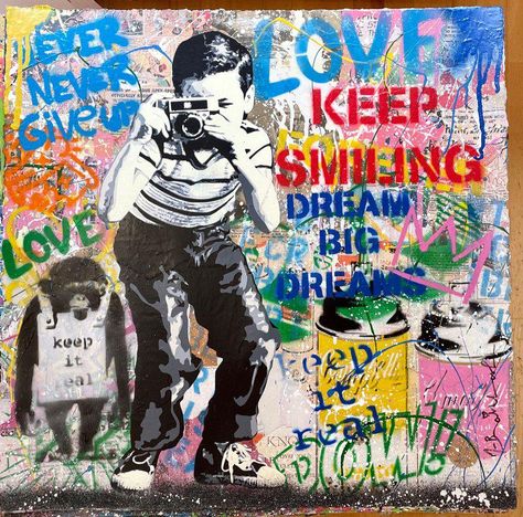 Mr Brainwash Art, Mr Brainwash, Art Investment, Follow Your Dreams, Gcse Art, Pop Art Painting, Keith Haring, Pop Artist, Street Artists