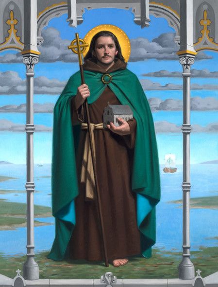 St. Brendan the Navigator | FIGURATIVE Saint Brendan, St Brendan, Christian Drawings, Kennett Square Pa, The Blessed Virgin Mary, Biblical Art, Blessed Virgin, Blessed Virgin Mary, Commission Art