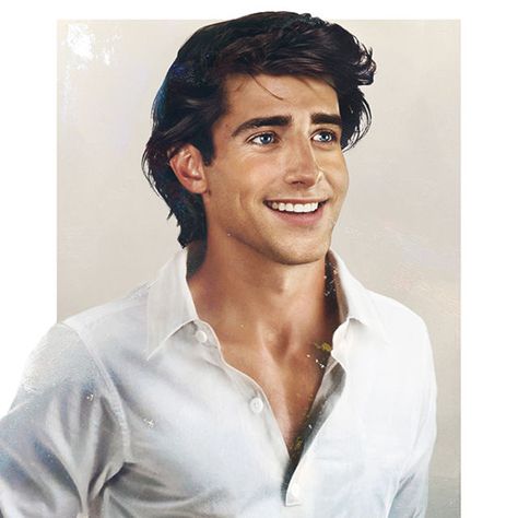 These Disney Princes (And Princesses) Illustrated As Real Life People Will Leave You Speechless | PlayBuzz Cartoon Characters As Humans Disney, Principe Eric, Real Life Disney Characters, Flynn Rider, Prince Eric, Film Disney, Disney Princes, Disney Men, The Perfect Guy