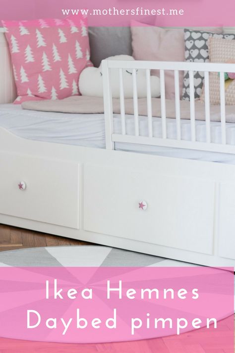 Ikea Hemnes Daybed pimpen Ikea Hack Bug Bedroom, Ikea Hemnes Daybed, Hemnes Daybed, Ikea Hemnes Bed, Hemnes Bed, Diy Beds, Cama Ikea, Daybed Bedding, Toddler Girl Room