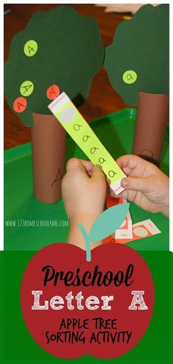 Preschool Letter A, Trees Preschool, Letter A Craft, Tk Ideas, Preschool Apple Theme, A Is For Apple, Alphabet Activity, Letter Recognition Activities, Apple Preschool