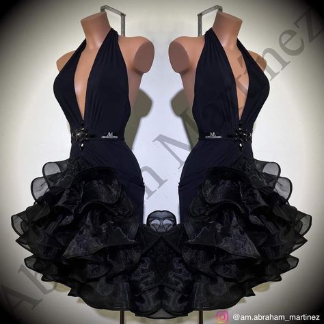 Black Latin Dance Dress, Smooth Ballroom Dress, Latin Competition Dress, Ballroom Dress Inspiration, Dancing Dresses, Dancesport Dresses, Latina Outfits, Latin Dresses, Latin Ballroom Dresses