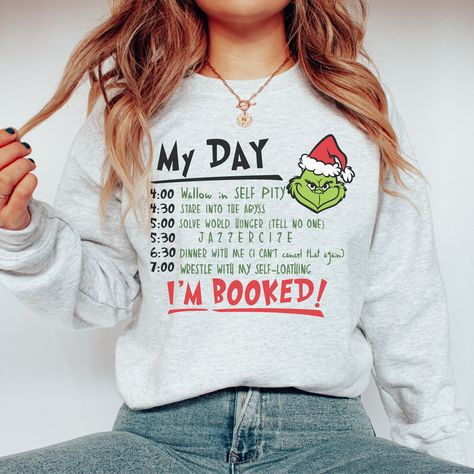 Grinch Shirts For Women, Whoville Sweatshirt, Diy Grinch Shirt, Cricut Clothing, Grinch Christmas Sweater, Grinch Stuff, Cricut Projects Easy, Grinch Shirt, Grinch Shirts