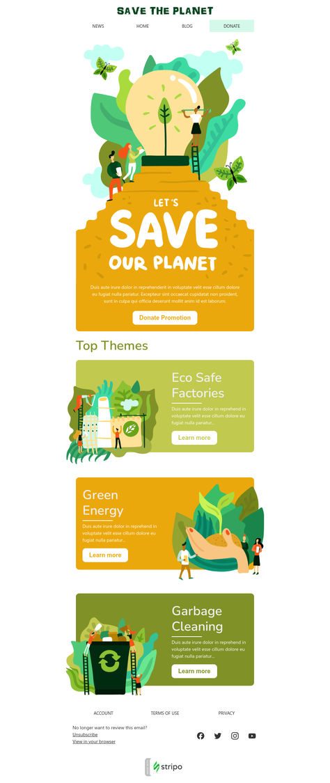 Earth Hour Email Template «Save the planet» for Nonprofit industry. Create eye-catching templates that leave a lasting impact.🌠🌟 Follow us on Pinterest for design and marketing hacks! 📈💌  #earthhour #stripoemail #emailtips #emailnewsletter #emailtemplate #emaildesign #emailmarketing #emaildesignlayout Email Design Inspiration Layout, Lifestyle Email Design, Charity Email Design, Newsletter Design Inspiration Creative, Thanksgiving Email Marketing, Edm Email Design, Email Templates Business, Creative Emailer Design Layout, Minimalist Email Design