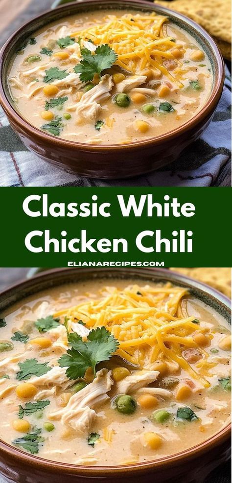 In need of quick chicken meals? Classic White Chicken Chili is an easy chili recipe perfect for any occasion. Whether as a crockpot or instant pot meal, this white chicken chili is a must-try. White Chicken Chili Cooking Classy, Non Spicy White Chicken Chili, White Chili With Rotisserie Chicken, White Chicken Chili Crockpot Recipes Pioneer Woman, White Chicken Chili With Beer, White Meat Chicken Chili, White Lighting Chicken Chili, Bushes White Chicken Chili Recipe, Easy White Chicken Chili With Rotisserie Chicken