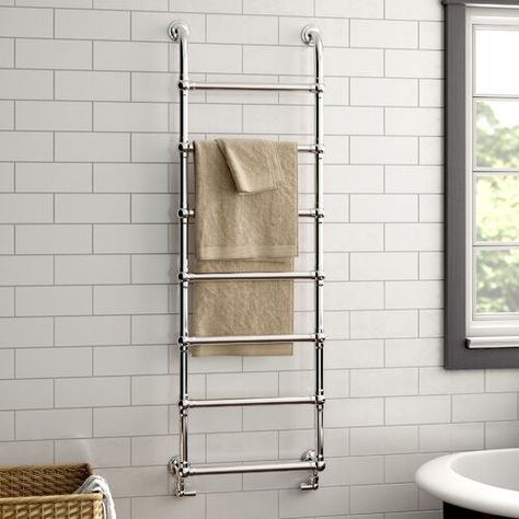 Bathroom Radiator, Towel Rail Ideas, Bathroom Brown, Barn Bathroom, Wall Towel Racks, Electric Towel Warmer, Heated Towel Rack, Bathroom Radiators, Bathroom Towel Rails