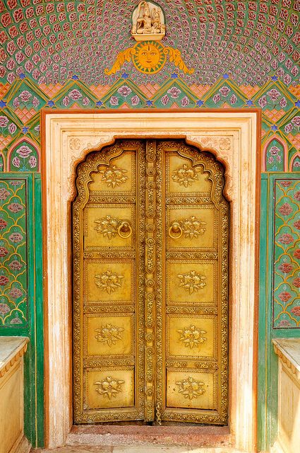 golden door, jaipur by Cait Sith, via Flickr Golden Door, Indian Doors, When One Door Closes, Door Gate, Old Doors, Unique Doors, Beautiful Doors, Closed Doors, Entrance Doors