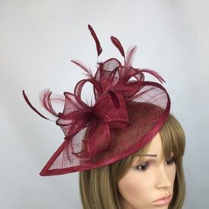 Burgundy Fascinator, Red Fascinator, Mini Hats, Head Gear, Wedding Fascinators, Dark Burgundy, Hens Night, Burgundy Wine, Wedding Outfits