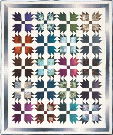 Forest Tracks Free Pattern: Robert Kaufman Fabric Company Bear Tracks Quilt, Bear Paw Quilts, Bear Paw Quilt, Forest Quilt, Bear Tracks, Quilting Squares, Patchwork Blocks, Paw Pattern, Quilt Fabric Collections