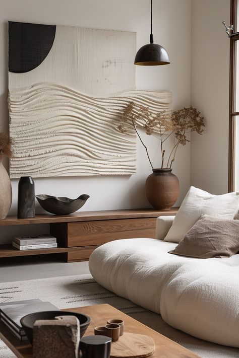 Japandi Art: Incorporating Tranquil Artwork into Your Home - Quiet Minimal Quiet Room Ideas, Japandi Lighting, Japandi Style Interior Design, Japandi Artwork, Tranquil Artwork, Japandi Aesthetic, Japandi House, Melbourne Apartment, Moroccan Style Interior