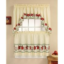 Country Kitchen Curtains, Apple Kitchen, Apple Kitchen Decor, Kitchen Curtain Sets, Apple Decorations, Tier Curtains, Kitchen Valances, Ideas Hogar, Kitchen Curtain