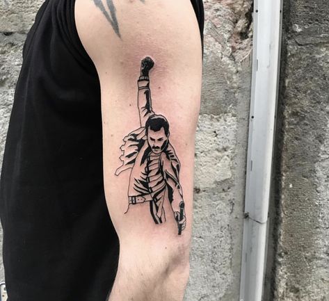 Unique Star Tattoos, Freddie Mercury Tattoo, Star Tattoos For Men, Tattoos For Men And Women, Queen Tattoo, Creepy Tattoos, Freddy Mercury, Band Tattoo, Star Tattoos