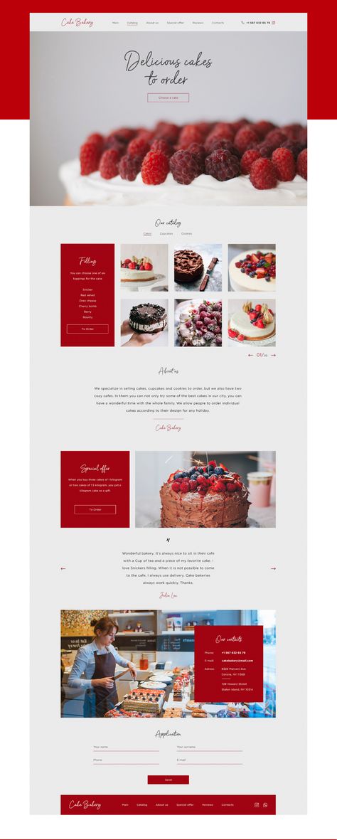 Shop Website Design, Food Website Design, Bakery Website, Food Web Design, Landing Page Inspiration, Shop Website, Webdesign Inspiration, Cake Bakery, Bakery Design