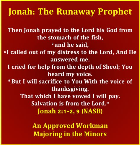 The Book of Jonah reveals God’s sovereign rule over mankind and all creation. Creation came into being through Him and responds to His every command.  Thus, obeying God’s will brings blessings to us and to others through us; disobedience brings discipline. Jonah Bible Study, Jonah Bible, Evangelism Quotes, Obeying God, Book Of Jonah, Bible Genealogy, The Runaway, Bible History, Bible Study Lessons