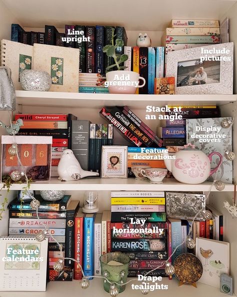 Bookcase Styling With Books, Bookshelf Organization Ideas, Organizing Bookshelves, Arranging Bookshelves, Creative Bookcases, Bookshelf Aesthetic, Styling Bookshelves, Ikea Bookcase, Bookshelf Inspiration