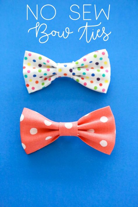 These DIY No Sew Bow Ties are so easy to make and lets face it – they’re adorable, too! Homemade Bow Tie, Sew Bow Tie, Dog Bow Tie Diy, Sewing Tips For Beginners, Bow Tie Tutorial, Sew Bow, Tie Tutorial, No Sew Bow, Make A Bow Tie