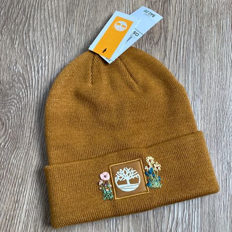 New Embroidered By Me . Made From 100% Recycle Paper. Embroidery Stencils, Carhartt Hats, Beanie Embroidery, Timberland Beanie, Recycle Paper, Keepsake Crafts, Ski Cap, Hat Embroidery, Knit Hats